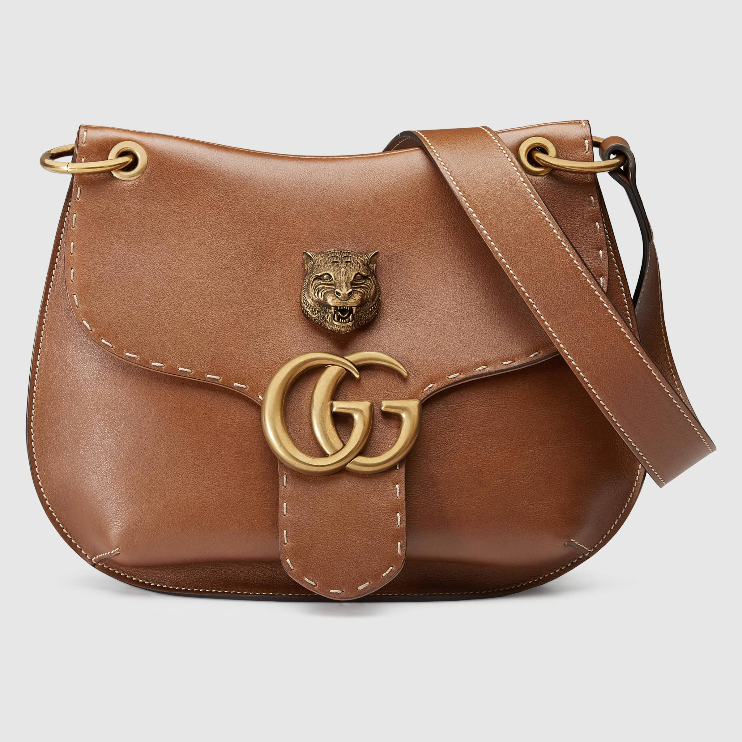 gg marmont leather shoulder bag